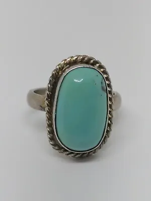 DT Vintage Sterling Silver 925 Native American Turquoise Ring Size 8 • $39.99