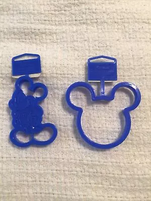 Disney Mickey Mouse Cookie Cutters Blue Plastic Head Full Body Shape Lot /2 NWT • $3