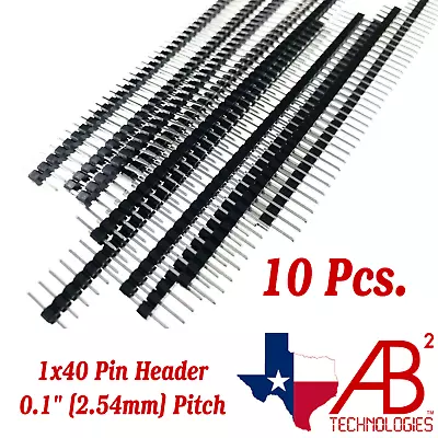 $1 • Buy 10 Pcs 1x40 Pin Male Header 0.1  2.54mm Breadboard PCB Strip Connectors