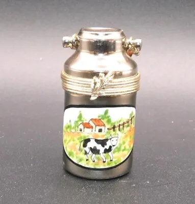 Limoges France Peint Main Silver Tone Milk Can Trinket Box- Signed • $150