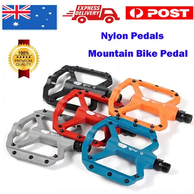 Mountain Bicycle Nylon Pedal Bike Seal Bearings Road MTB BMX Bike Pedals Flat AU • $33.99