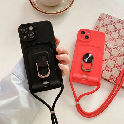 $13.29 • Buy AU HOT Lanyard Phone Case With Card Slot For IPhone13 12 11 Pro Max XR XS