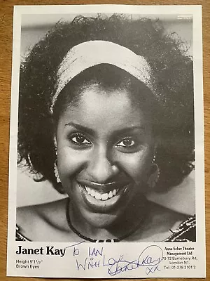£14.99 • Buy Janet Kay MBE British Singer (Silly Games) Vintage Hand Signed Photo And Letter 