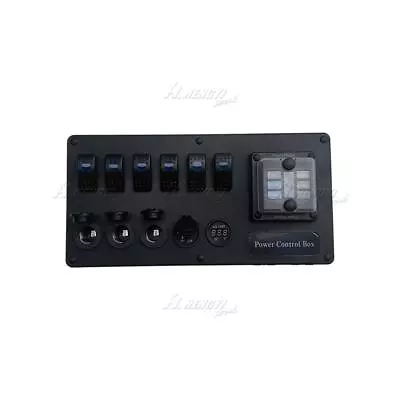 6 Gang Rocker Switch Panel Box Waterproof 12V ON Off Switch With Led Fuse Block • $209.69