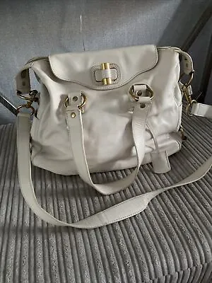 Authentic YVES SAINT LAURENT YSL  Muse Cream Leather Handbag In Mint Condition • £150