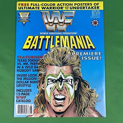 WWF Battlemania #1 NM+ 1991 Valiant Comics Ultimate Warrior Undertaker Wrestling • £80.33