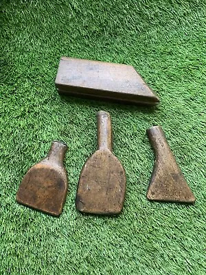 Vintage 3 Boxwood Lead Dressing Wedges & Flashing Bender S94 • £25