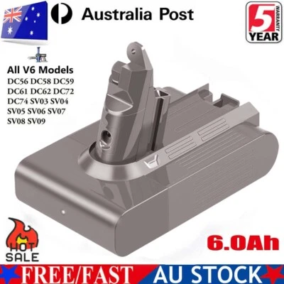 6000mAh 21.6V Battery For Dyson V6 SV03 SV04 DC58 DC62 Animal Handheld Vacuum AU • $24.99