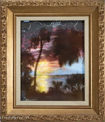 EG Barnhill Painting Photograph Florida Landscape Sunset Signed & Framed • $295