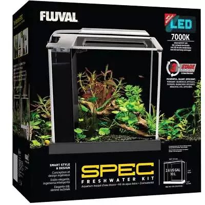 FLUVAL Spec 10L / 19L Gloss Black / White LED Light Aquarium Fish Tank • £83.99