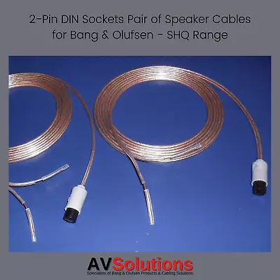 B&O Speaker Cables (2-Pin DIN SKTS Pair SHQ) For Bang & Olufsen CX OFC 3 Mtrs • £19.99