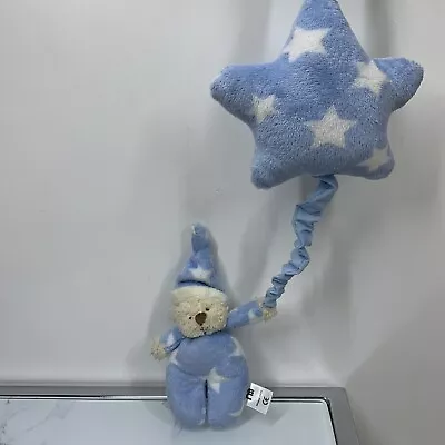 Mothercare Bedtime Blue Bear And Star Musical Pull Cot Buggy Hanging Toy  • £14.99