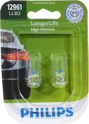 Philips Lighting Pack Of 2 LongerLife Miniature Bulbs 12961LLB2 12V 5W • $7.65