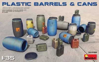 Miniart 1/35 Plastic Barrels & Cans  MIN35590 • £17.90