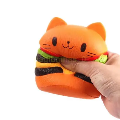 $17.75 • Buy 1PC Cute Cat Burger Scented Slow Rising Squeeze Boys Girls Toys AU 9cm