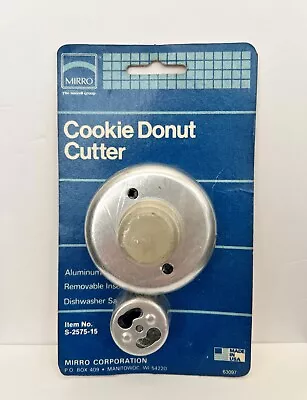 NEW On Card Mirro Corp Cookie Donut Biscuit Cutter Aluminum White Wood Handle • $12.95