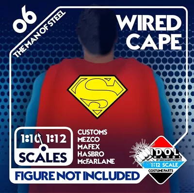 06 Man Of Steel Superman Wired Cape 1:12 Mezco For VToys Zero BMS IDOL HANDS • $15