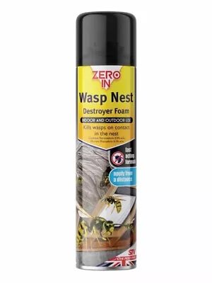 Zero In Wasp Nest Killer Foam Fast Acting Formular Indoor & Outdoor Use 300ml   • £8.66