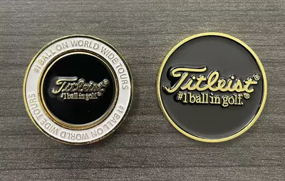 Titleist Coin And Magnetic Ball Marker Gold Black White • $14.99