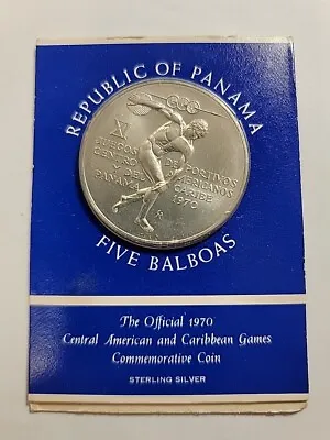 1970 5 Balboas Panama Silver Commemorative Coin • $35