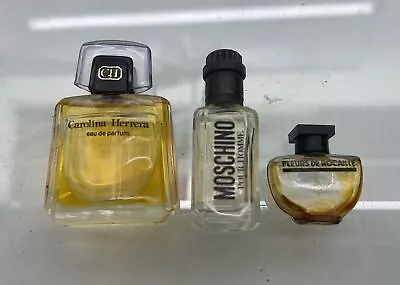 Lot Of 3 - Carolina Herrera  Moschino  & Fleurs De Rocaille Perfume Bottles • $14.95