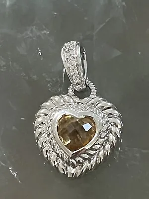 Preowned Judith Ripka Citrine Heart Pendant Enhancer Bale Lovely! Wow! • $80
