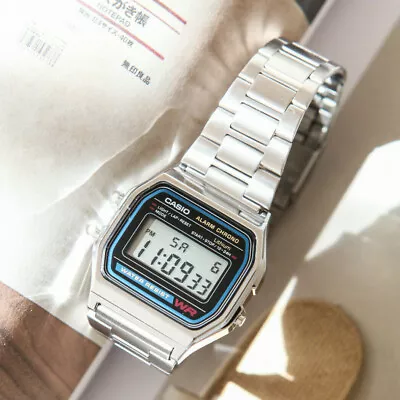 GENUINE Casio A158WA-1DF Classic Retro Stainless Steel Silve Men's Watch NEW • $39.99