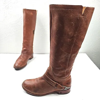 Ugg Equestrian Harness Boots Sz 6 Brown Leather Knee High Western Riding Boot • $67