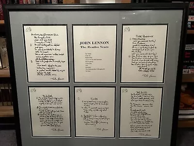 John Lennon: The Beatles Years Lyric Complete Set Framed *Rare* 521/1000 • $5500