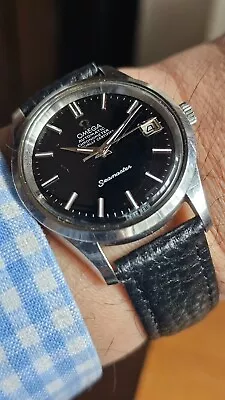 Vintage Omega Seamaster Chronometer Black Dial Men's Automatic Watch 1970 • $1050