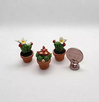 Set Of 3 Cactus Plants 1:12 Dollhouse Miniatures As Is READ • $0.99