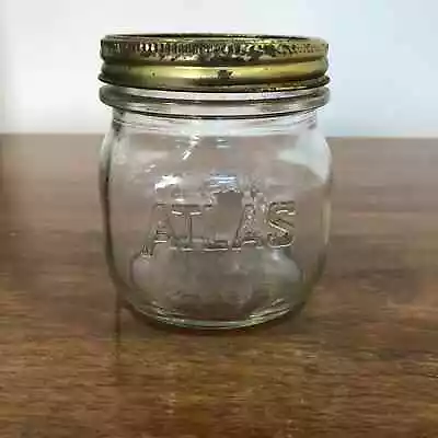 Vintage Atlas Mason Square Short Clear Glass Storage Jelly Jar--Pint/2 Cups/4  • $18