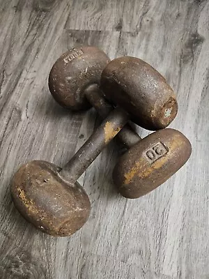 Vintage York Bun Head Dumbbells 20lb. - Set Of 2 (40lbs)  • $90