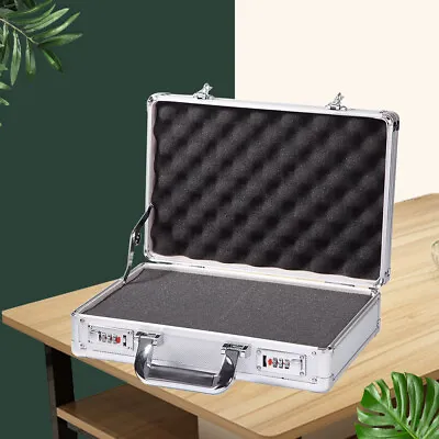 Aluminum Hard Shell Case Briefcase Portable Carrying Case Toolbox With Foam • $56.14