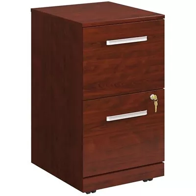 Pemberly Row Engineered Wood 2-Drawer Mobile Filing Cabinet In Classic Cherry • $298