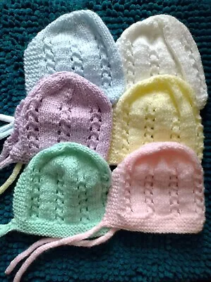 Hand Knitted Beanie Baby Bonnet 0-3 Months Choice Of Colour Handmade New Stock • £4.50