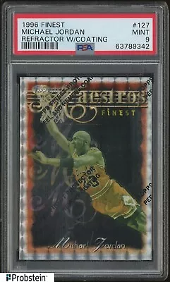 1996-97 Topps Finest Refractor #127 Michael Jordan Bulls HOF W/ Coating PSA 9 • $167.50