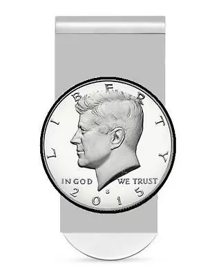 John F Kennedy Half Dollar Money Clip Authentic US Coin Stainless Steel Clip JFK • $14.95