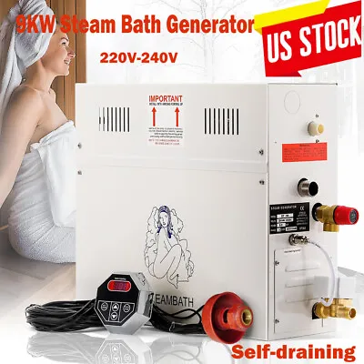3/9KW Steam Generator Kit Steaming Sauna Room Bath With Auto Drain For 350 Cu.ft • $238.98