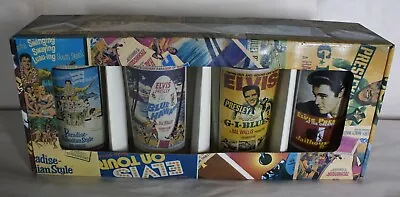 Elvis On Tour 4 16 Oz Full Glasses Set Evandale • $30