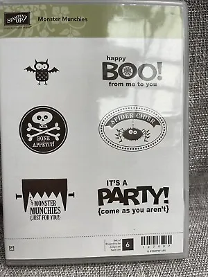 Stampin Up MONSTER MUNCHIES Halloween Bat Skull Oval Labels Boo Cling • $12.70