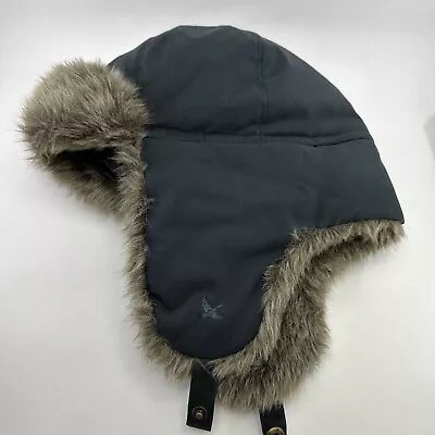 Eddie Bauer Trapper Hunting Hat Cap Gray Faux Fur Outdoors Winter Mens L/XL • $12.99