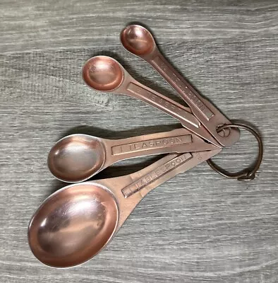 Vintage U.S. ST'D Copper Colored Aluminum 4 Measuring Spoons • $4.49