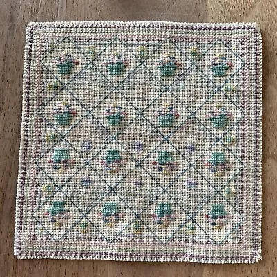 Vintage Miniature Dollhouse Artisan Handmade Needlepoint Petit Point Small Rug • $91.07