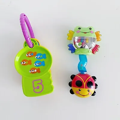 Lot Of 2 Fisher-Price Counting Keys Ladybird Frog Rattle Toddler Baby Toy • $18.01