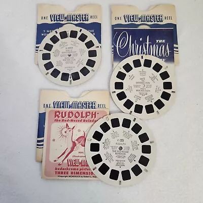 Vintage 40s/50s View Master Reels Rudolph/The Christmas Story/Santa's Workshop • $22.37