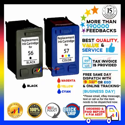 2pcs Yyuda NoN-OEM INK CARTRIDGE HP56 HP57 C6656AN C6657AN HP 56 57 For HP • $23.20