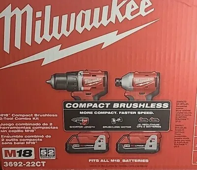 Milwaukee 3692-22CT 18V Compact Brushless Drill Driver Kit • $179.99