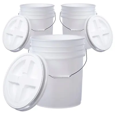 Hudson Exchange 5 Gallon (3 Pack) Bucket Pail Container With Gamma Seal Lid Foo • $99.99
