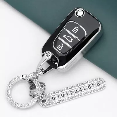 Black Remote Flip Car Key Cover Case Shell Protector For Hyundai I30 Ix35 I20 • $18.80